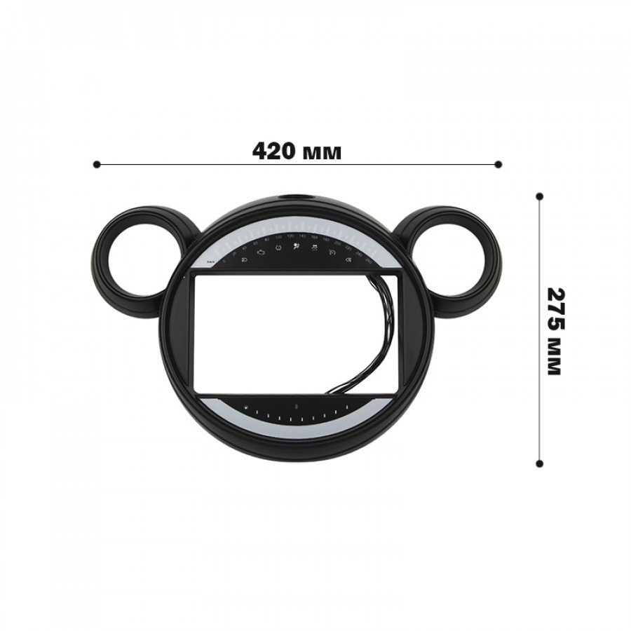Штатный комплект переходная рамка BMW Mini 2010-2016 (1234-321) 9" + адаптер питания