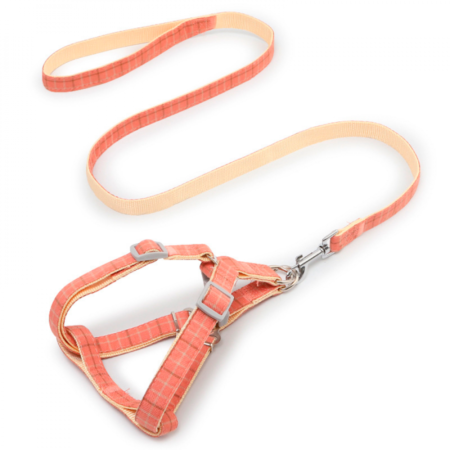 Шлея для собак с поводком Pipitao 165510 Cage Peach 2*120 cm