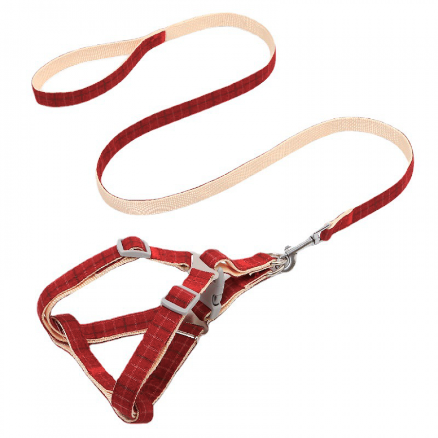 Шлея для собак с поводком Pipitao 165510 Cage Red 1.5*120 cm