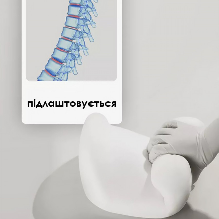Универсальная автомобильная подушка-подголовник NIRACP+ под шею с эффектом памяти ортопедическая Gray
