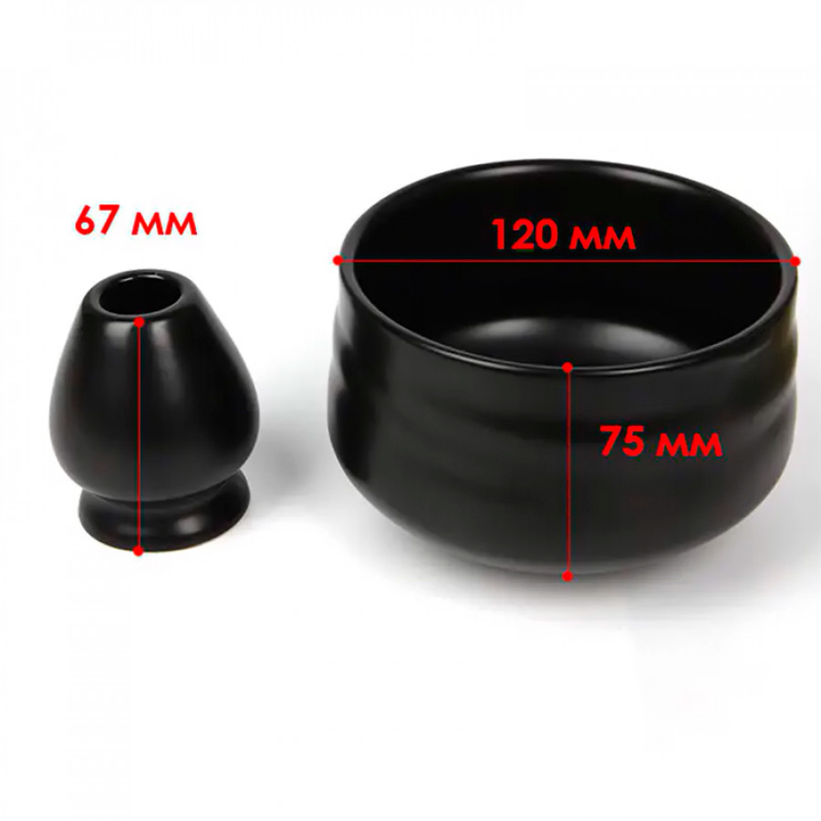 Набор Mavanto 5456 для приготовления чая матча 7 предметов Black