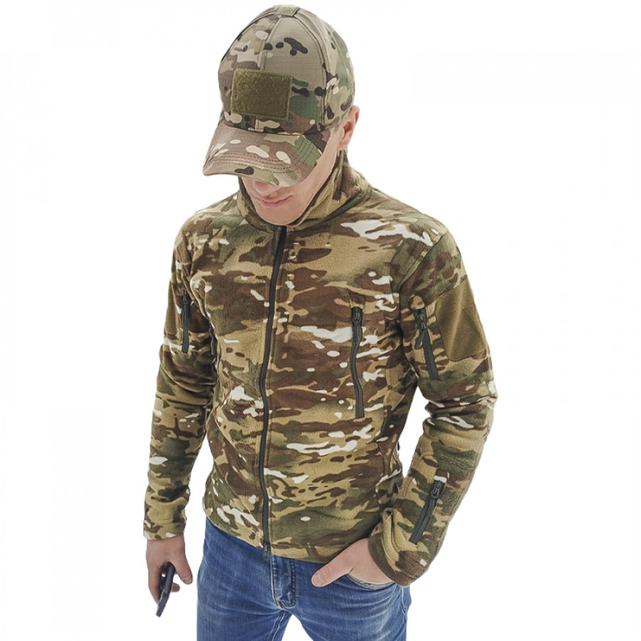 Тактическая флисовая кофта военная толстовка армейская S.archon HSD06 Camouflage CP L