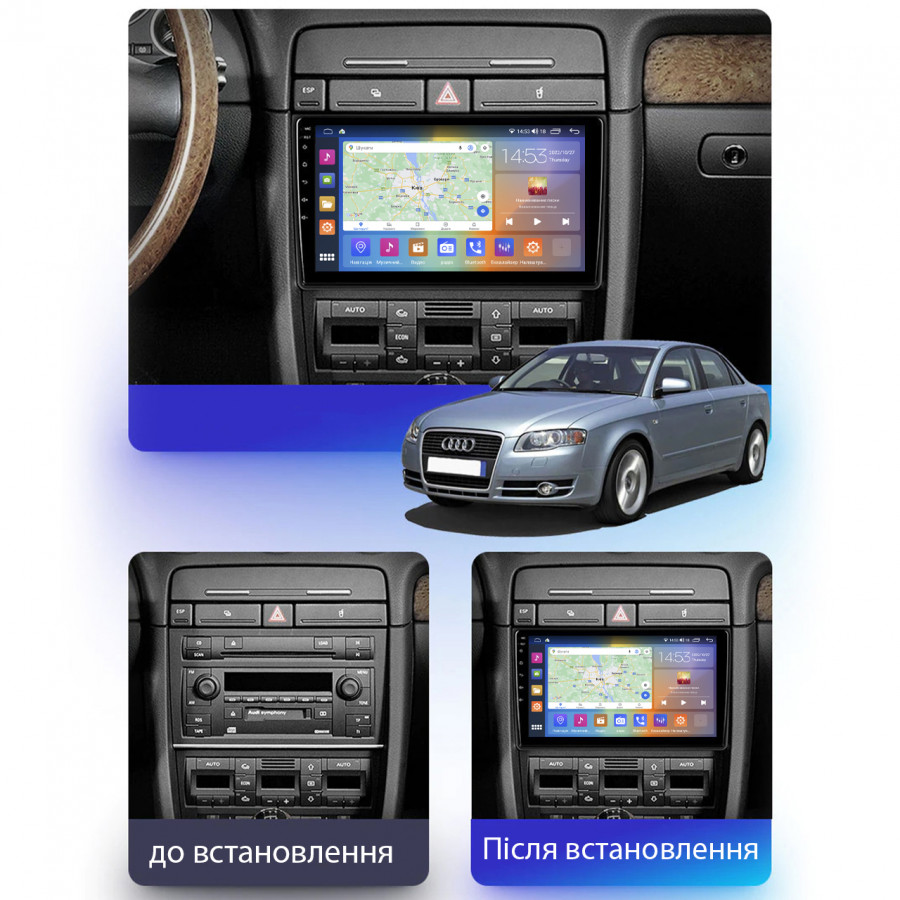 Штатная магнитола Lesko для Audi A4 II (B6) 2000-2006 экран 9" 2/32Gb CarPlay 4G Wi-Fi GPS Prime