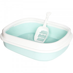 Туалет лоток для кошек с лопаткой Taotaopets 225501 46*38*13 см Blue