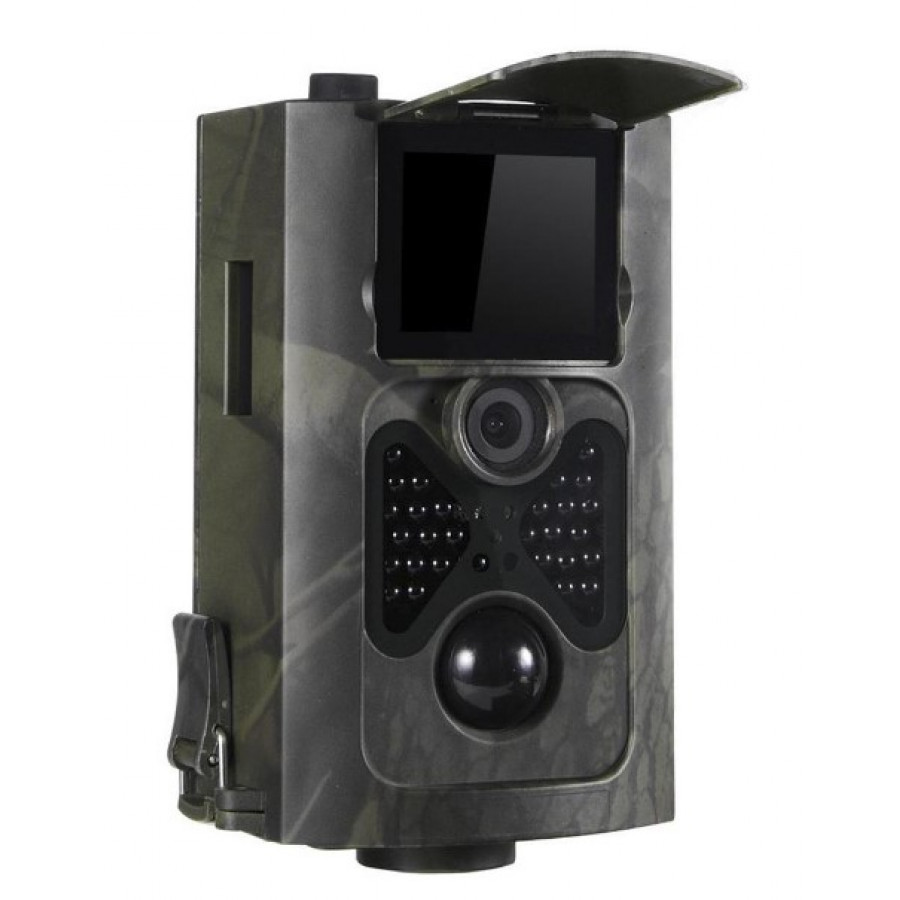 Фотопристрій Suntek HC 550A з датчиком руху та нічною зйомкою, дальність 25 м, кут огляду 120°, захист від вологи IP54.