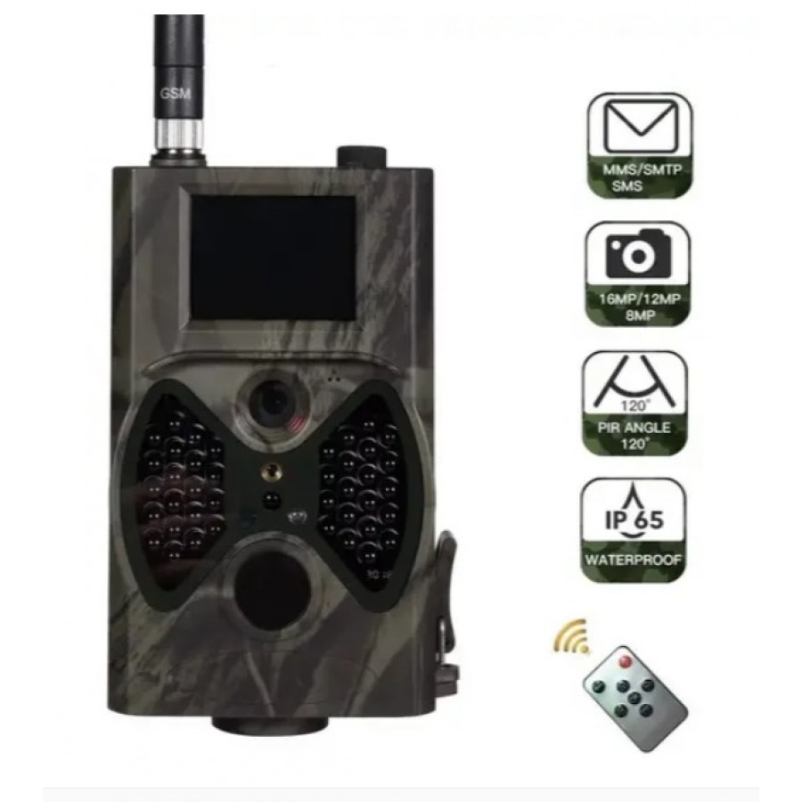 Фотопастка Suntek HC 300M з кутом огляду 120°, передача даних через GSM, нічна зйомка та датчик руху.
