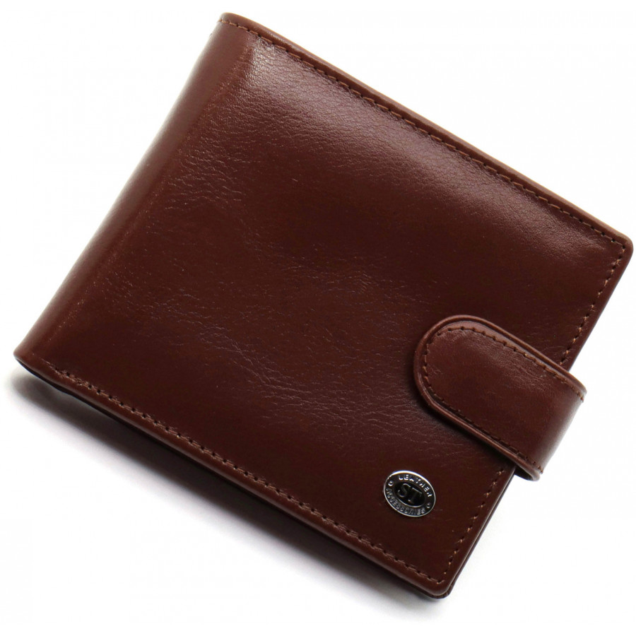 Коричневе чоловіче портмоне з натуральної шкіри з фіксацією ST Leather ST103