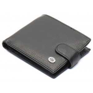 Чорне чоловіче портмоне з натуральної шкіри з фіксацією ST Leather ST103